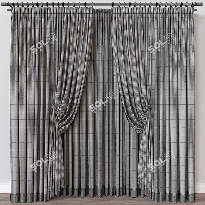 Dual-Render Curtain Model - FBX & OBJ Formats 3D model image 4