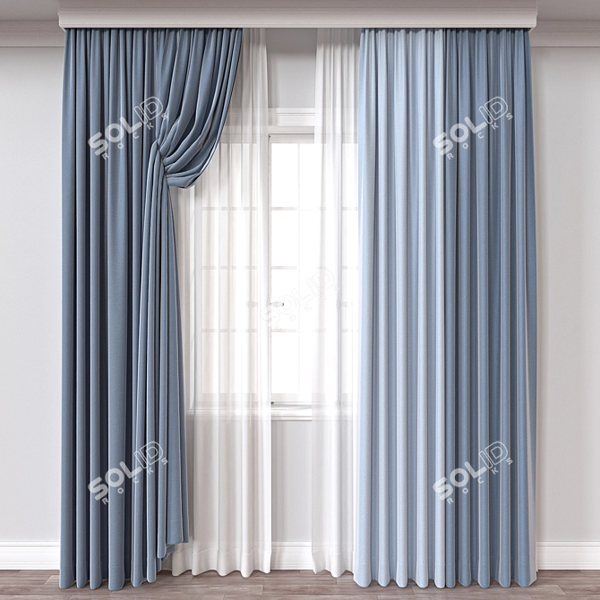 Rendered Curtain Design Models 3D model image 1