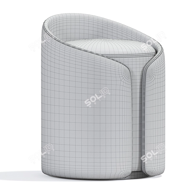 Luxury Upholstered Ottoman Pouf 3D model image 3