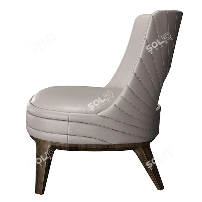 Regal Embroidered Accent Armchair 3D model image 2