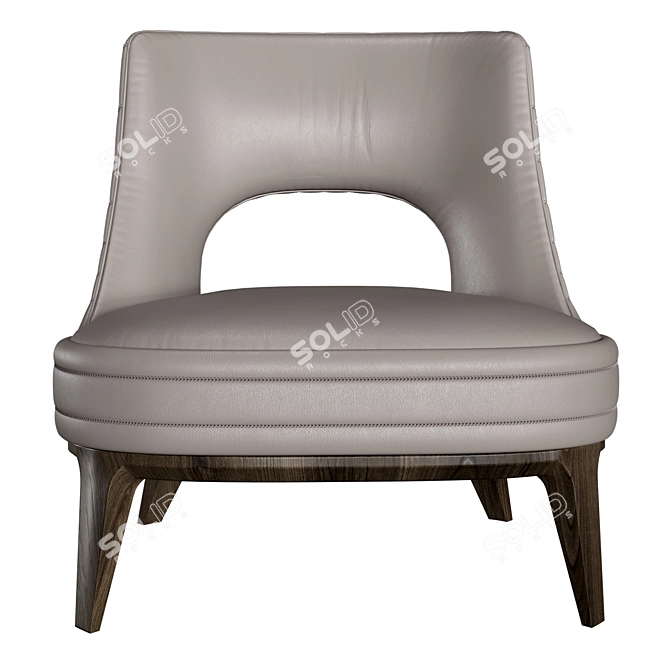 Regal Embroidered Accent Armchair 3D model image 3