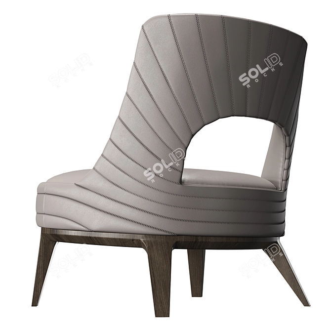 Regal Embroidered Accent Armchair 3D model image 5