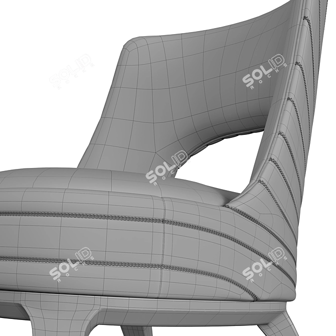 Regal Embroidered Accent Armchair 3D model image 7