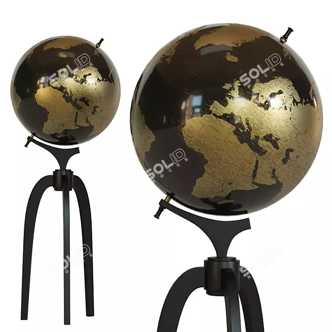 Vintage World Globe on Stand

(Russian translation if needed: Винтажный мирный глобус на подставке 3D model image 1