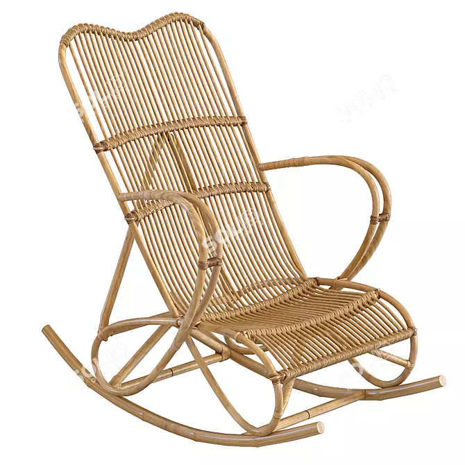 Vintage Rattan Chair Maisons Du Monde 3D model image 1