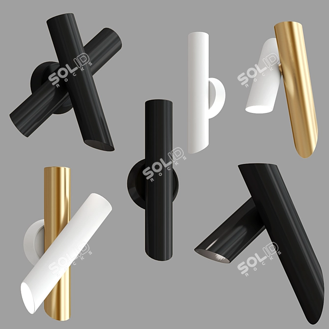 Sleek Tubes Wall Lamps 3D model image 4