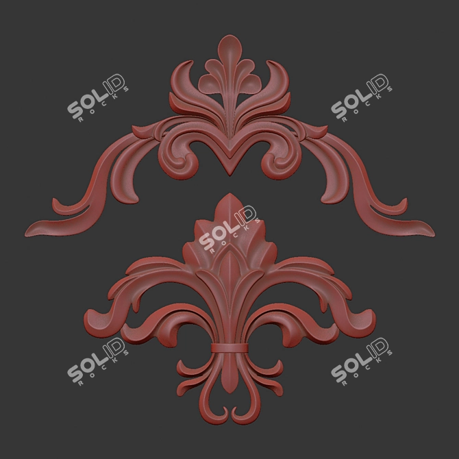 Elegant 3D Ornament Modeling Kit 3D model image 7