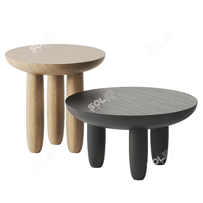 Faina Wood HRYB Stools Collection 3D model image 1