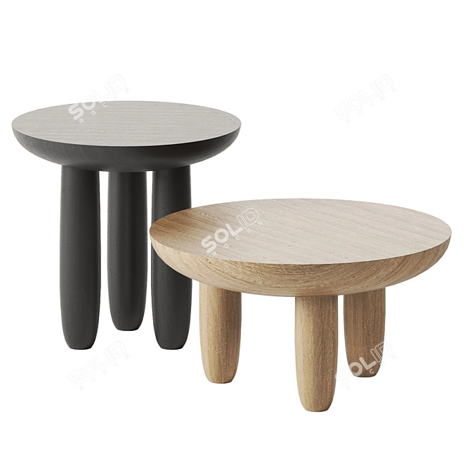 Faina Wood HRYB Stools Collection 3D model image 2