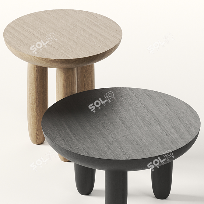 Faina Wood HRYB Stools Collection 3D model image 3