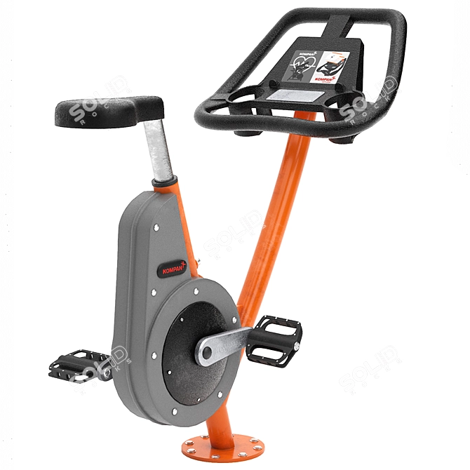 Outdoor Cardio Spin Bike 3D model image 4