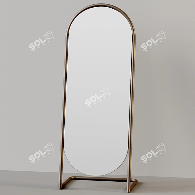 Retro-modern Oval Floor Mirror 3D model image 2