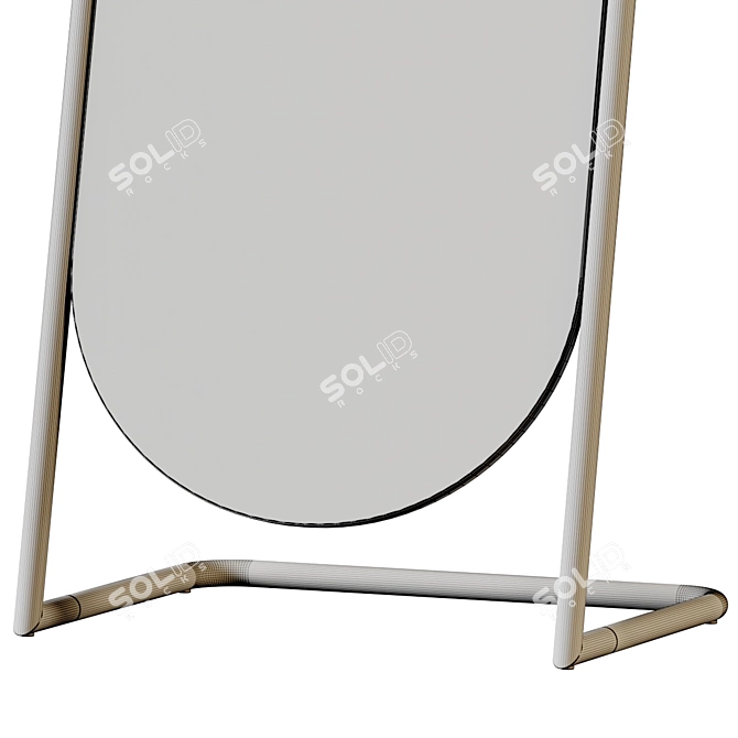 Retro-modern Oval Floor Mirror 3D model image 5