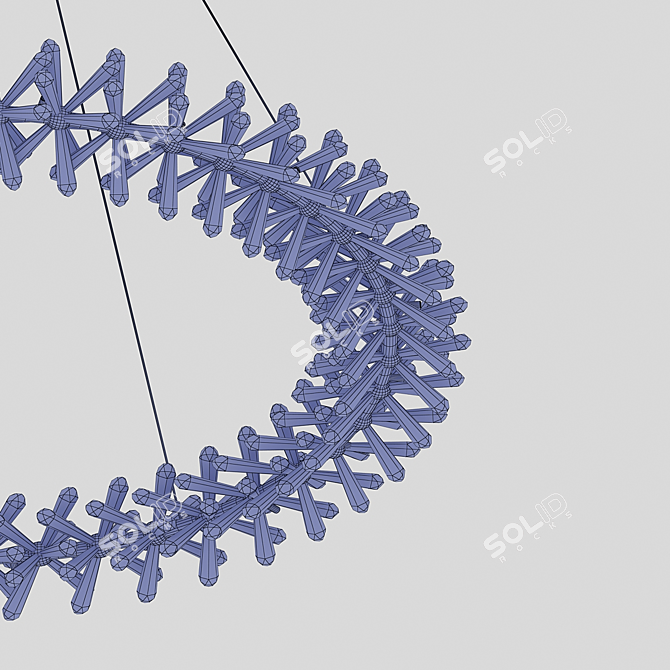 Crystal Cluster Ring Chandelier 3D model image 2
