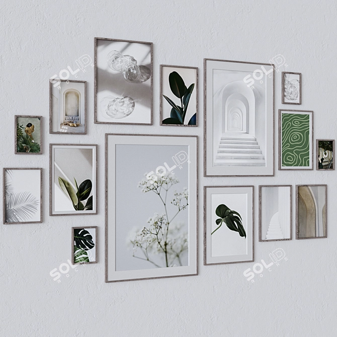 15 Large Wall Art Frames 3D model image 3