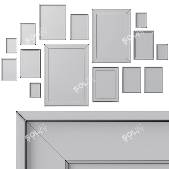 15 Large Wall Art Frames 3D model image 4