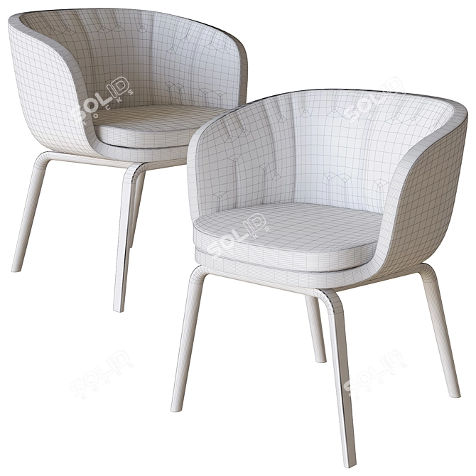 Modern Rossin Cloe Mini Armchair 3D model image 4