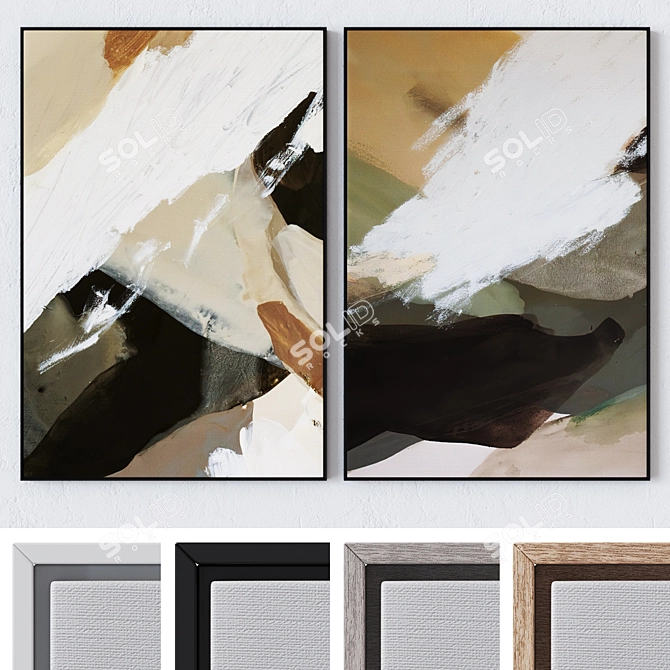 Modern Wall Paintings Set 2183 3D model image 2