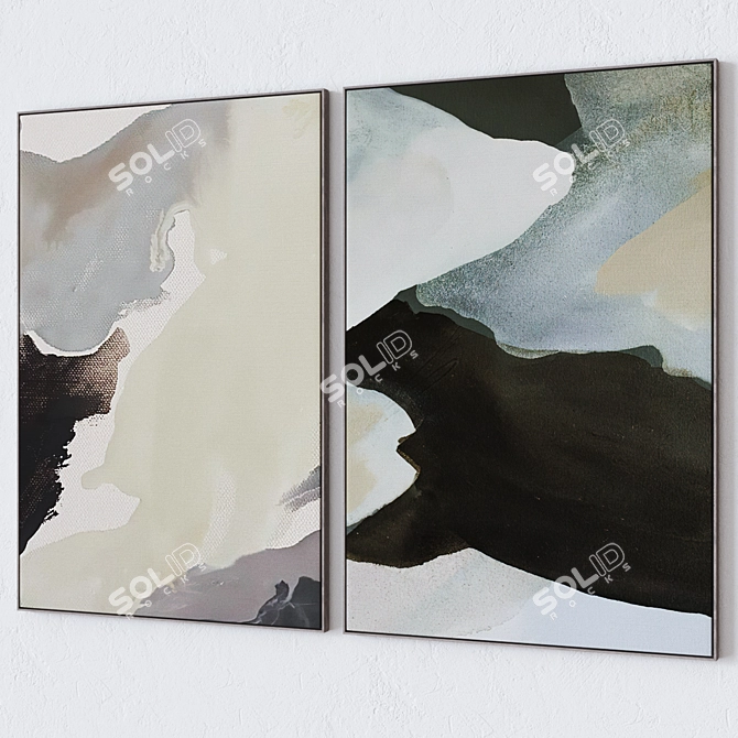 Modern Wall Paintings Set 2183 3D model image 3