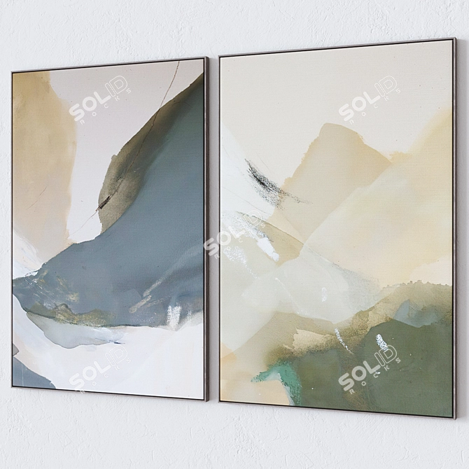Modern Wall Paintings Set 2183 3D model image 4