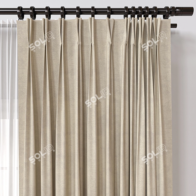 Versatile 3D Curtain Model 3D model image 2