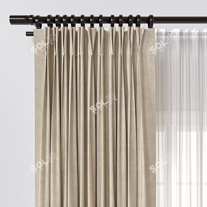 Versatile 3D Curtain Model 3D model image 3