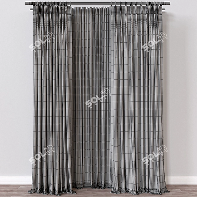 Versatile 3D Curtain Model 3D model image 4