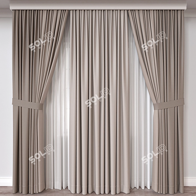 Versatile Curtain 3D Model - FBX, OBJ - Vray, Corona 3D model image 1