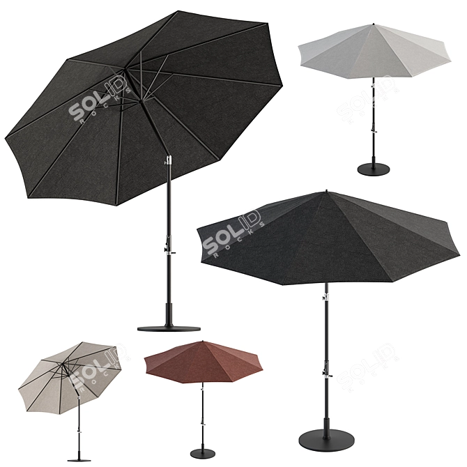 Rainproof Fabric Umbrella 05 3D model image 1