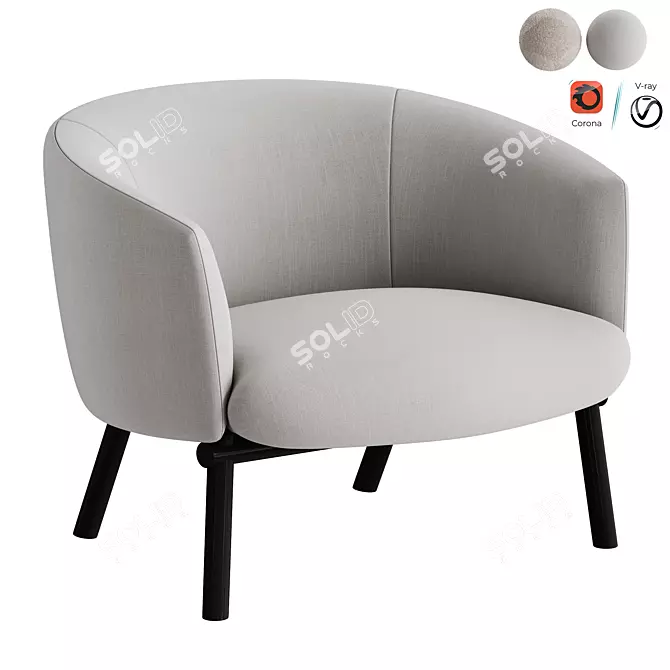 Modern Gallotti&Radice Armchair 3Ds Max 3D model image 1