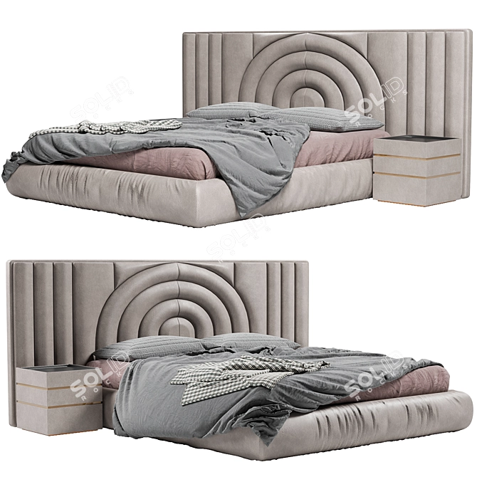 Mirella 2015 Luxury Bed Dimensions 3D model image 1