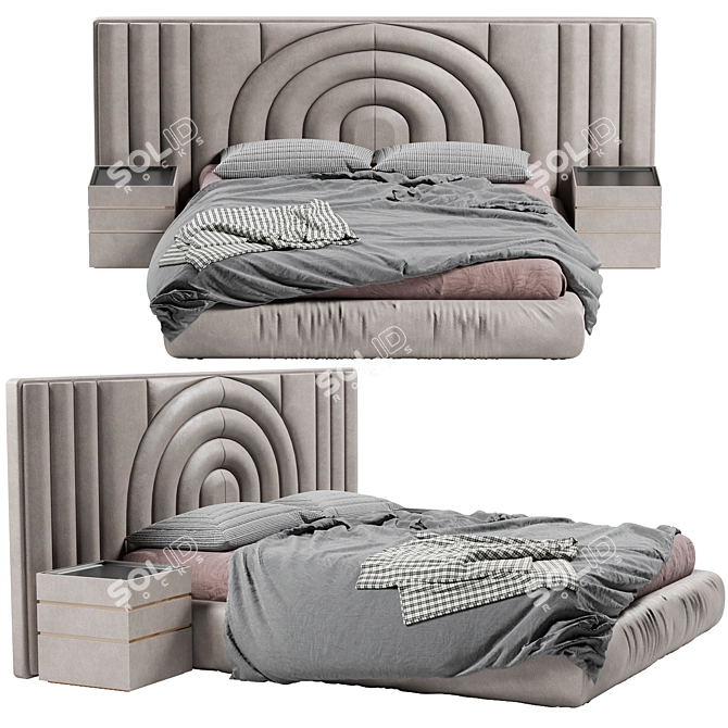 Mirella 2015 Luxury Bed Dimensions 3D model image 3