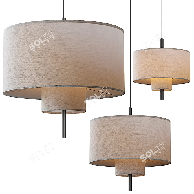Modern Pendant Light Collection: Lampatron Andrean 3D model image 1