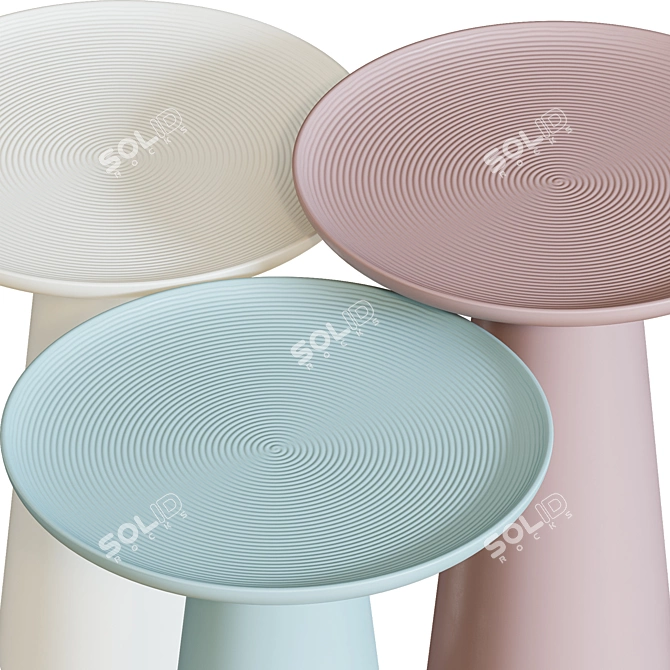 Ringar Round Aluminum Side Table 3D model image 3