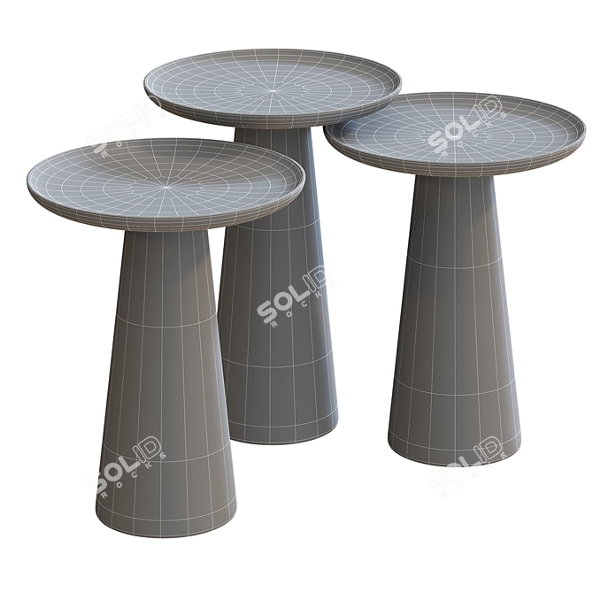 Ringar Round Aluminum Side Table 3D model image 4