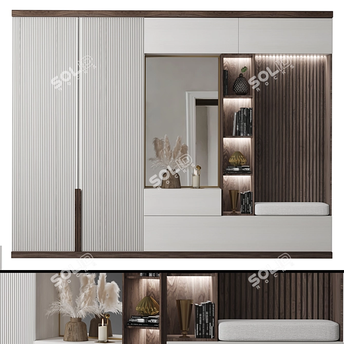  Contemporary Hallway Storage Composition 3D model image 1