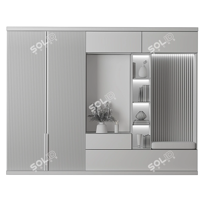  Contemporary Hallway Storage Composition 3D model image 4