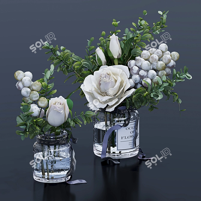 Floral Bouquet 3D Model Kit 3D model image 3