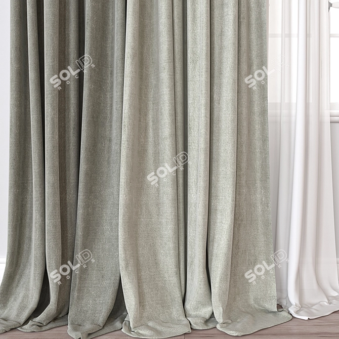 Dual-Render Curtain: 114913 Polygons 3D model image 2