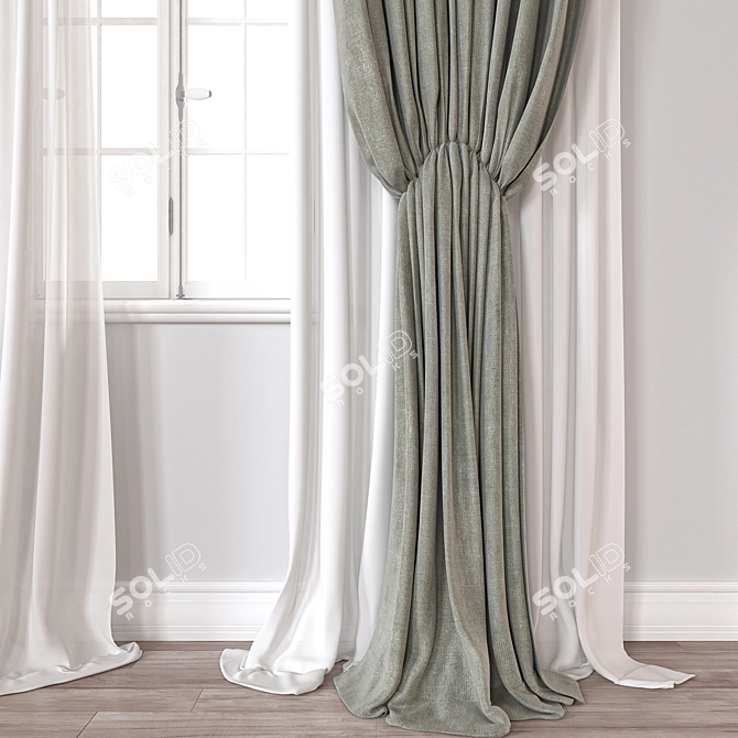 Dual-Render Curtain: 114913 Polygons 3D model image 3