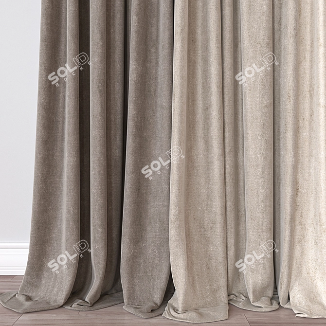 Versatile 3D Curtain Model - Vray, Corona 3D model image 2