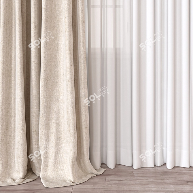 Versatile 3D Curtain Model - Vray, Corona 3D model image 3