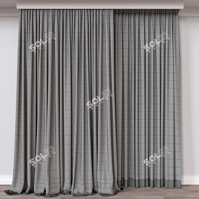 Versatile 3D Curtain Model - Vray, Corona 3D model image 4