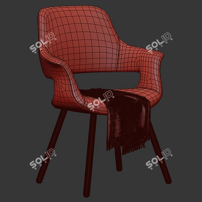 Modern Fabric Clive Chair 3D model image 7