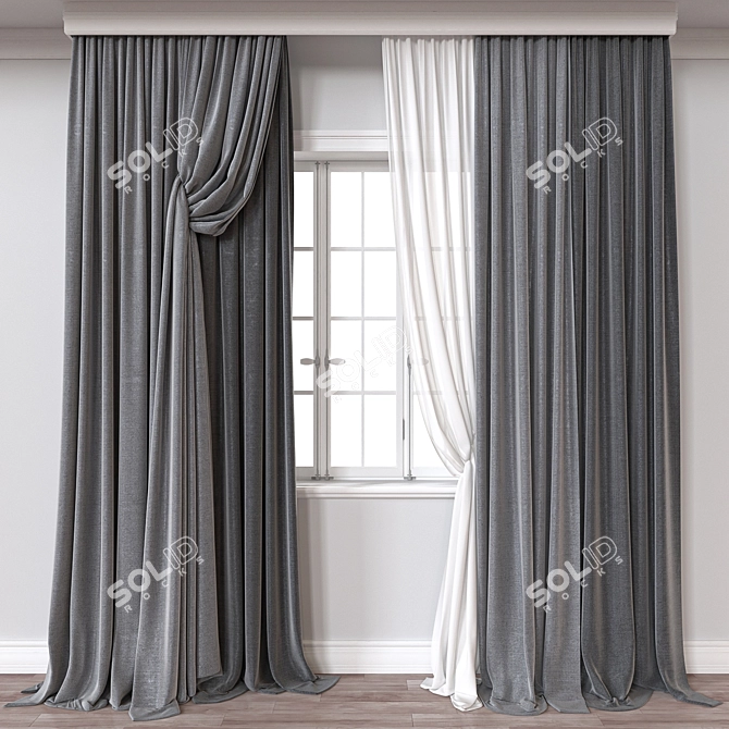 Modern Curtain 3D Models 3D model image 1