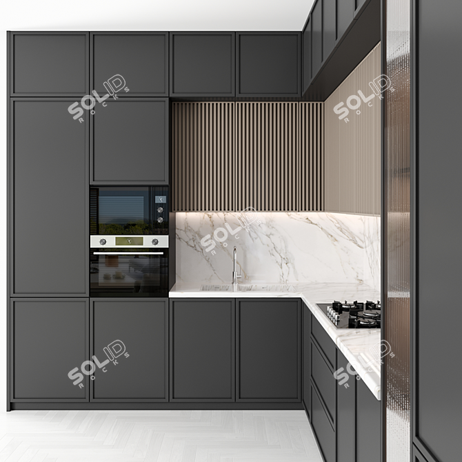 Modular Kitchen 101 3D model image 3