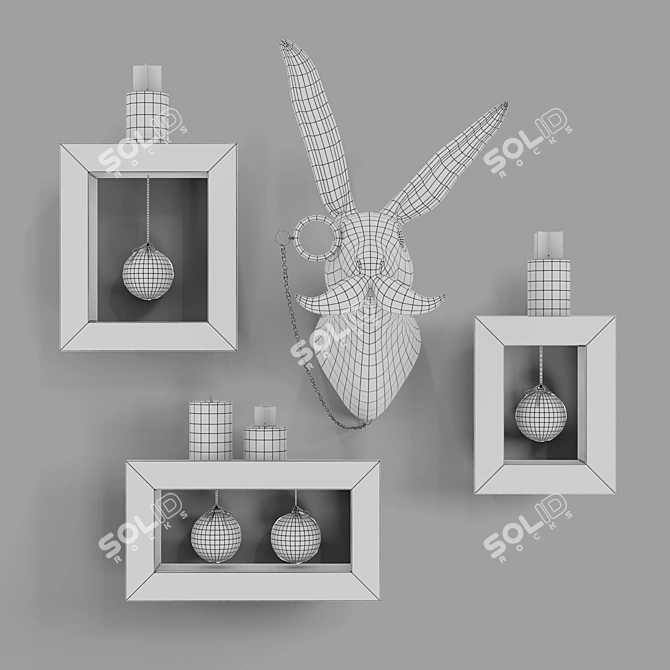 Rabbit Head Wall Decor 3D model image 4