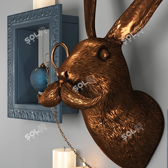 Rabbit Head Wall Decor 3D model image 5