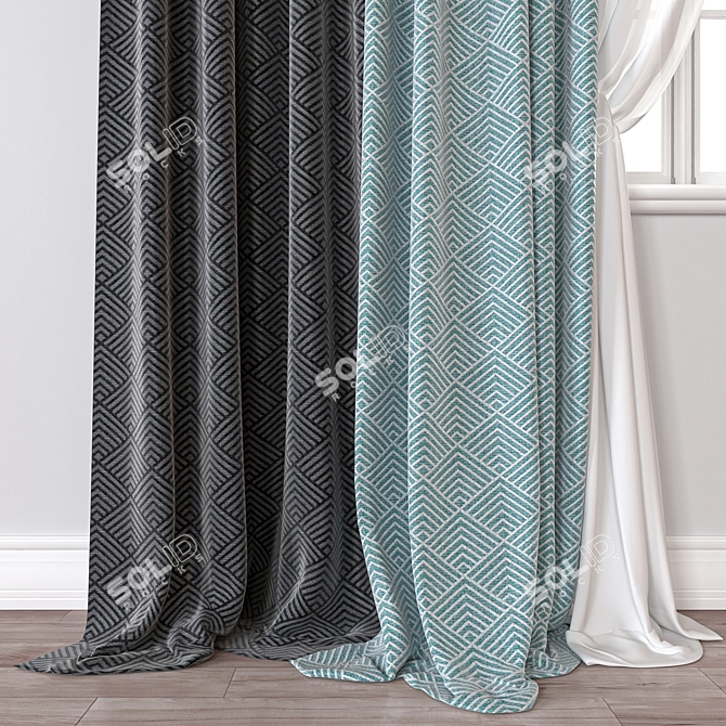 Versatile 3D Curtains Pack 3D model image 3