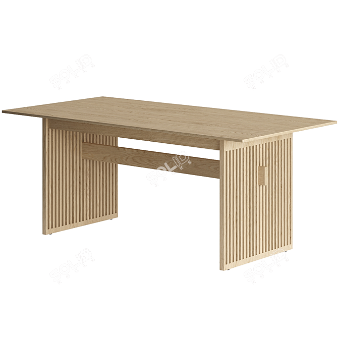 Japanese-inspired Lattice Dining Table 3D model image 1